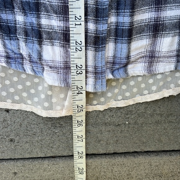Anthropologie Holding Horses Willow Ridge Plaid Flannel Shirt W Swiss Dots Small - Picture 6 of 11